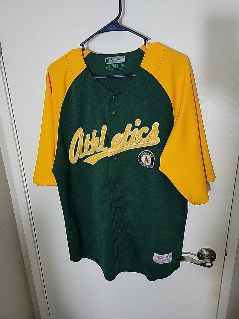 Oakland Athletics A's Baseball Jersey Blank Green Sewn Mens L